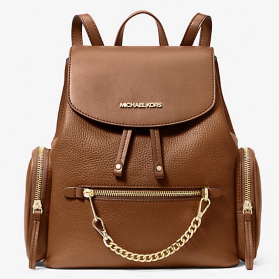 Nwt Tan Michael Kors Leather Mid Size Backpack
